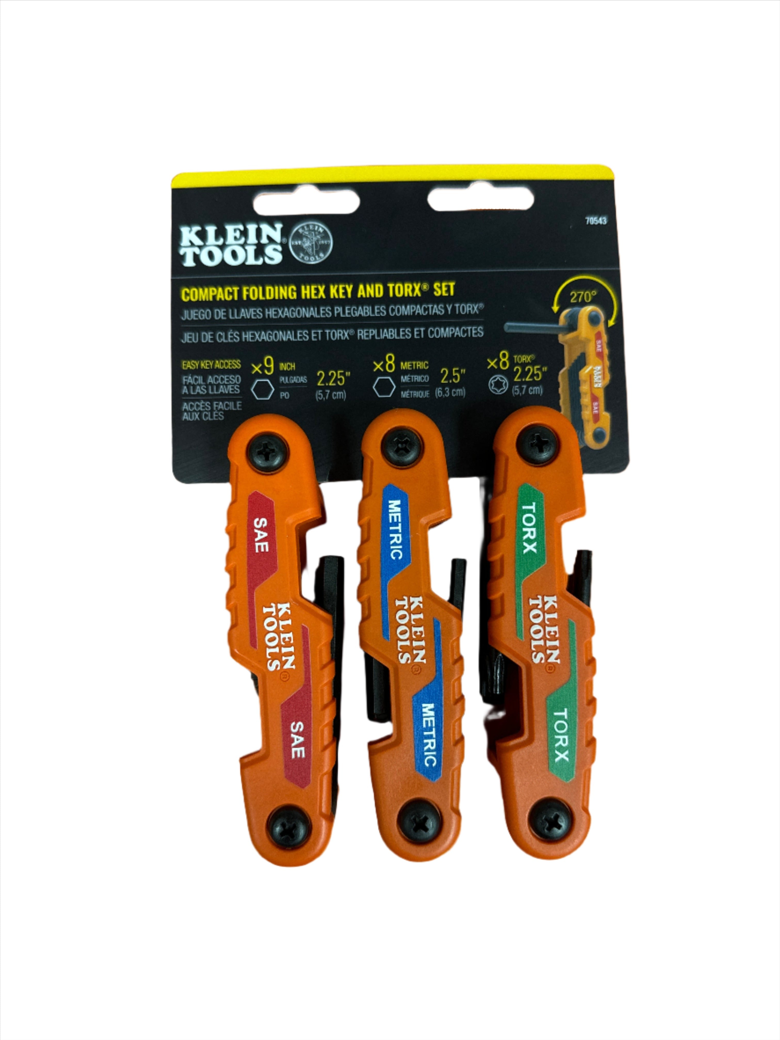 70543 - Compact Folding Hex Key Set, 25-Key, SAE, Metric, TORX¨ Sizes ...